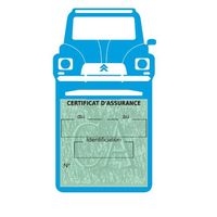 Simple porte vignette assurance Citroën Dyane sticker adhésif Bleu clair