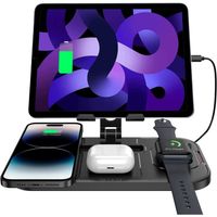 Doeboe Wireless Charger 4 en 1 Station de Charge inductive pour iPhone 14 Pro Max/13, Ai rPod Pro, Support de Tablette ipad, Sta