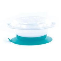 Bol ventouse bébé bleu - CMP - PU1021 - Plastique sans bisphénol A - Bol avec ventouse et couvercle - Mixte