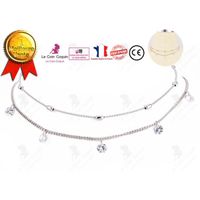 LCC® Collier femme argent fantaisie pendentif fille cadeau bijoux perles chaîne cou anniversaire rond fête alliage d'aluminium gris