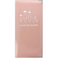 Protège livret de famille couleur motif old rose Color Pop - France – PVC vernis – 22 x 10,5 cm