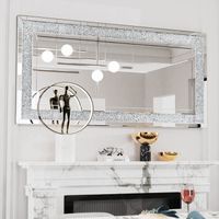 Grand Miroir Mural Décoratif Rectangulaire 120x60cm Miroir Art Décor pour Salon Salle de Bain
