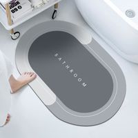 tapis de salle de bain antidérapant,Oval grey BATHROOM-W60 x L90cm--Napa Skin Tapis de Sol Antidérapant Super Absorbant, Facile à Ne