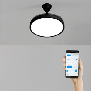 Ventilateur Plafond KLARSTEIN AirFold 107 Cm Noir – Pales Rétractables, LED Dimmable, Connecté, Silencieux