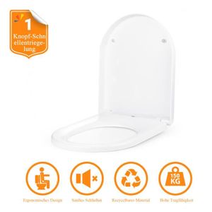 Abattant WC duroplast blanc avec réducteur enfant intégré Handson Astu, abattants-wc