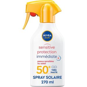 SOLAIRE CORPS VISAGE Crème Solaire Pour Le Corps - Spray Sensitive Protection Immédiate Peaux Sensibles 50+ (1 X 270 Ml) Solaire Non Grasse Sans P