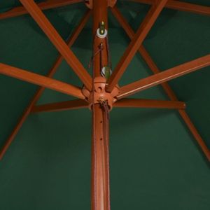 PARASOL Parasol avec poteau en bois 200 x 300 cm Vert - MO