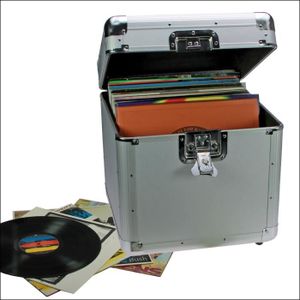 Ricatech RC0042 Valise de rangement en vinyle jusqu/à 30 disques vinyle et couleur bo/îte /à charni/ère de 12 pouces pour la conservation de disques couleur marron