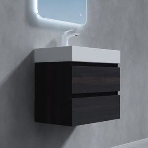 SALLE DE BAIN COMPLETE Sogood meuble de salle de bain gris foncé ensemble