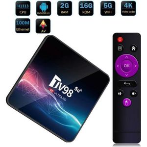 BOX MULTIMEDIA Boîte TV Android TV98 - Android 12.1 H313 4K 60FPS