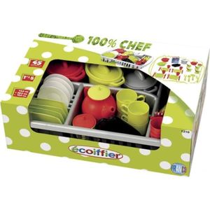 Jouets Ecoiffier – 2598 - Coffret dînette 100 % Chef – Vaisselle