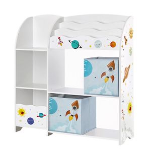 Meuble de rangement pour jouets 4 bacs à usage poubelle de