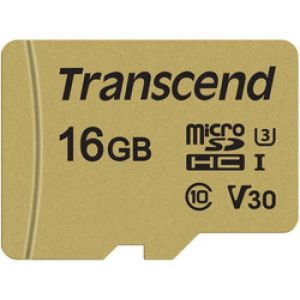 CARTE MÉMOIRE Carte SD 16GB UHS-I U3 microSD - TRANSCEND - 500S 