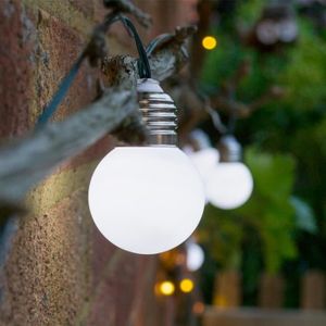 GUIRLANDE D'EXTÉRIEUR Guirlande de lanternes solaires extérieures - TRAHOO - Jardin - Blanc - 20 ampoules - LED