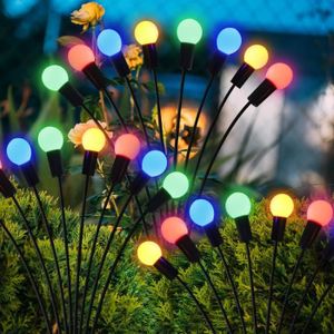 GUIRLANDE D'EXTÉRIEUR Firefly Lot De 4 Lampes Solaires De Jardin D'Extérieur Étanches Pour Chemin De Noël, Patio, Paysage Décoratif (Couleur )[H3121]