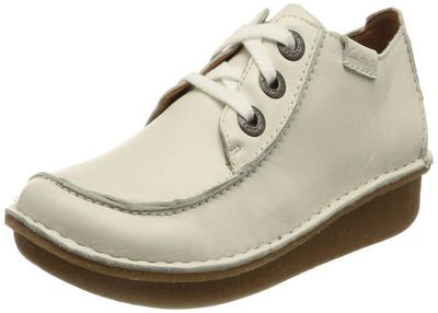 Derby Clarks 261654444 Femme Funny Dream Tissu Oxford Blanc