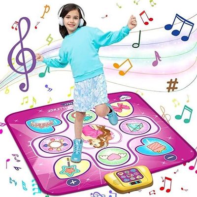 Tapis De Danse Musical Sans Fil Pour Enfants 3-8 Ans - 4 Modes, 8 Niveaux - LED 4 Flèches - Cadeau Noël Anniversaire