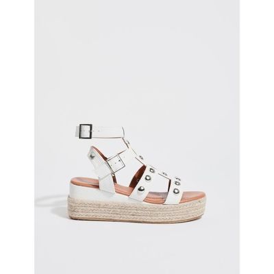 Sandale compensee femme KAPORAL blanche talon compense pointure 41 Blanc Cdiscount Chaussures