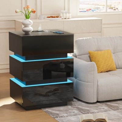 Table de chevet,table d'appoint avec station de charge,2 ports usb+2 prises,25x30x60cm,blanc Table de chevet,table d'appoint avec station de charge,2 ports usb+2 prises,25x30x60cm,blanc