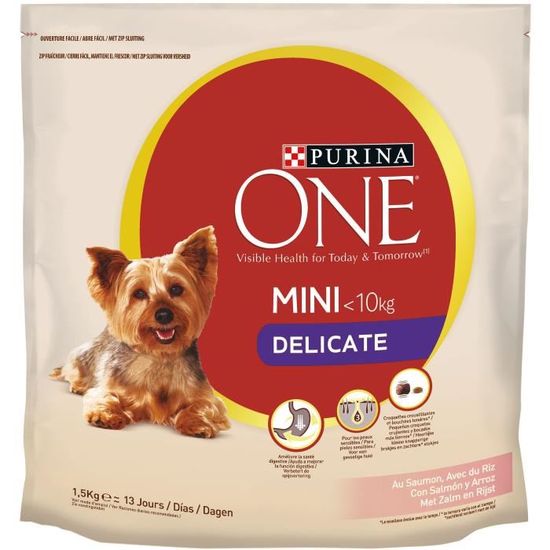 PURINA ONE Mini Delicate Croquettes au saumon avec du riz Pour chien de petite taille à la