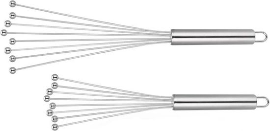 2 Mini Fouets Semi-automatiques En Inox - 25cm, Pour Mélanger, Battre, Mousser Sans électricité