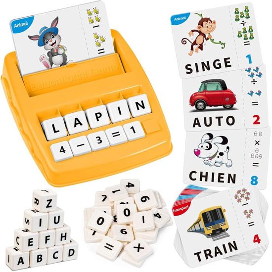 JORAKI Jeu Éducatif Orthographe Montessori – 28 Flashcards, 52 Blocs Bois – Apprendre à Lire Et Écrire – Dès 3 Ans – Coffret Cadeau