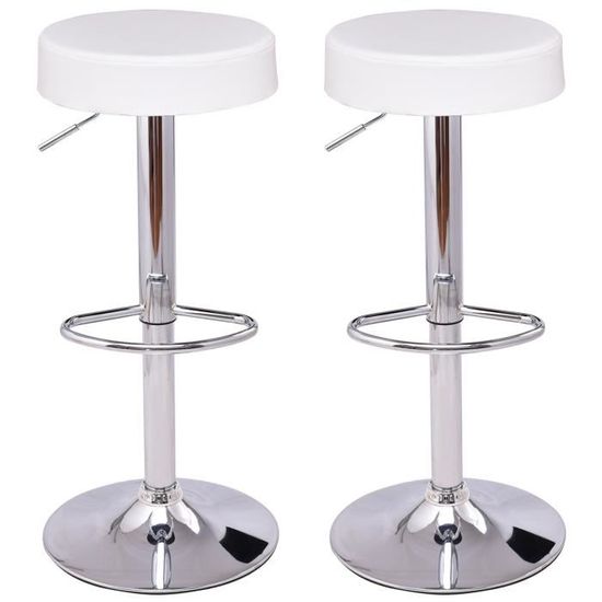 Lot De 2 Tabourets De Bar Hauteur Réglable Avec Repose-pieds En