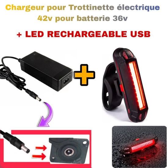 Chargeur 42V/2Ah pour trottinette électrique x8