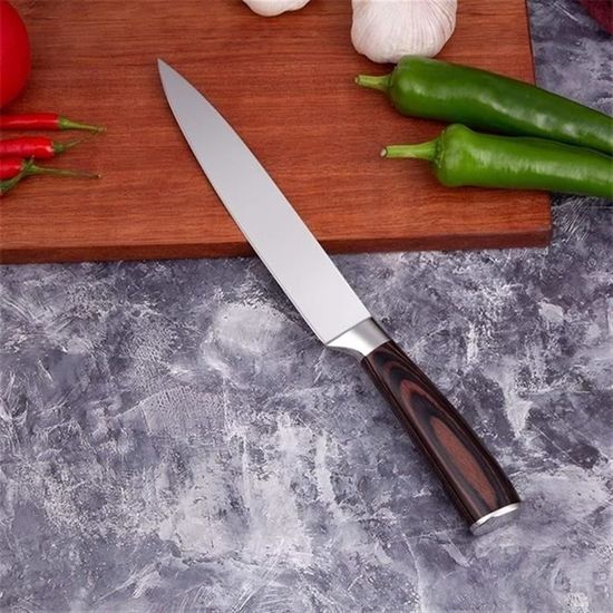 Couteau de cuisine Set Couteaux chef professionnel japonais 7CR17 haute teneur en carbone en acier inoxydable viande Santoku Cou232
