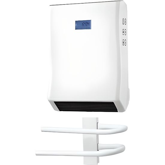 SECHE SERVIETTE MURAL ELECTRIQUE SOUFFLANT ecran VENTILATEUR SALLE DE BAIN Cdiscount Bricolage