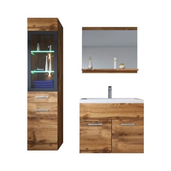 Meuble de salle de bain Rio 60x35 cm - Wotan - Ensemble salle de bain + miroir + meuble colonne