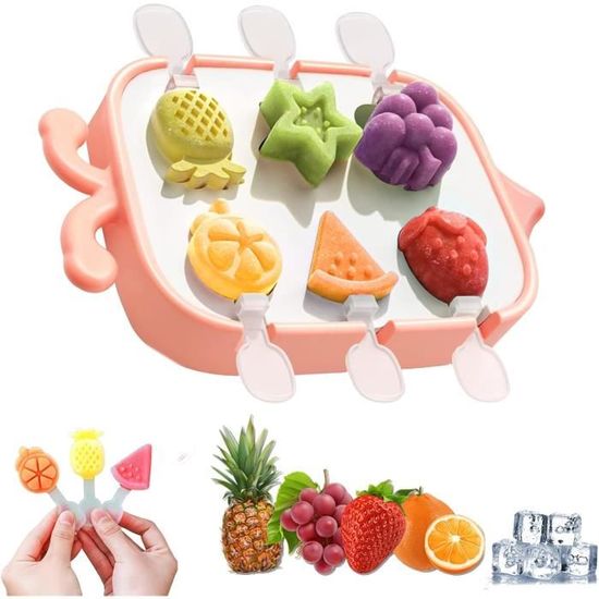 Moules à glace, mini moules à glace, en silicone, pour sucettes glacées, pour enfants, bébés, pour congeler des fruits ou du yaourt (bleu-vert