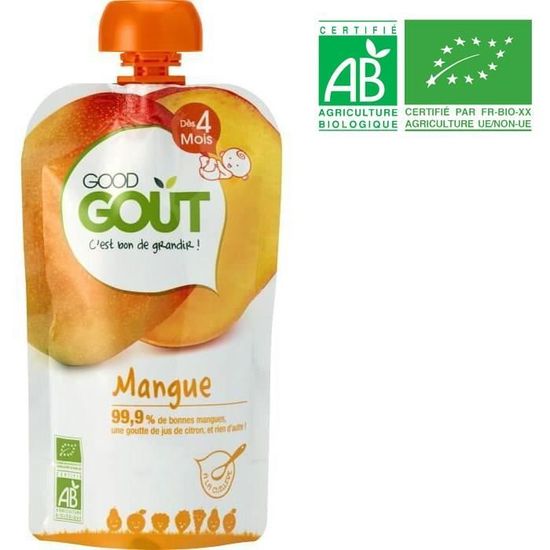 Good Goût Gourde Compote de Fruits Mangue +4m Bio 120g - Achat / Vente  compote dessert fruité Good Goût Gourde Compote de Fruits Mangue +4m Bio  120g - Cdiscount Prêt-à-Porter