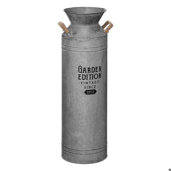 Pot à Lait Déco Vintage Zinc Atmosphera 61cm - Style Rétro Industriel Gris