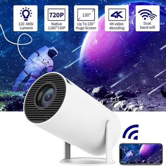 App Intégrée] Vidéoprojecteur Avec WiFi 6 Y BT 5.4,1080P Full HD Mini
