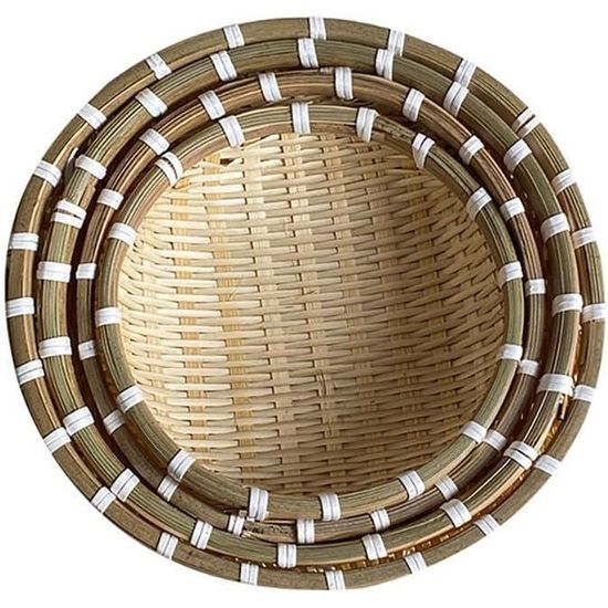 Corbeille à fruits carrée tressée en jacinthe d'eau Couleur bois Wadiga | La Redoute