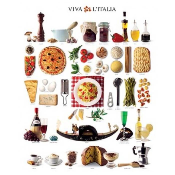 cuisine poster reproduction saveurs d italie 50 x 40 cm cdiscount maison