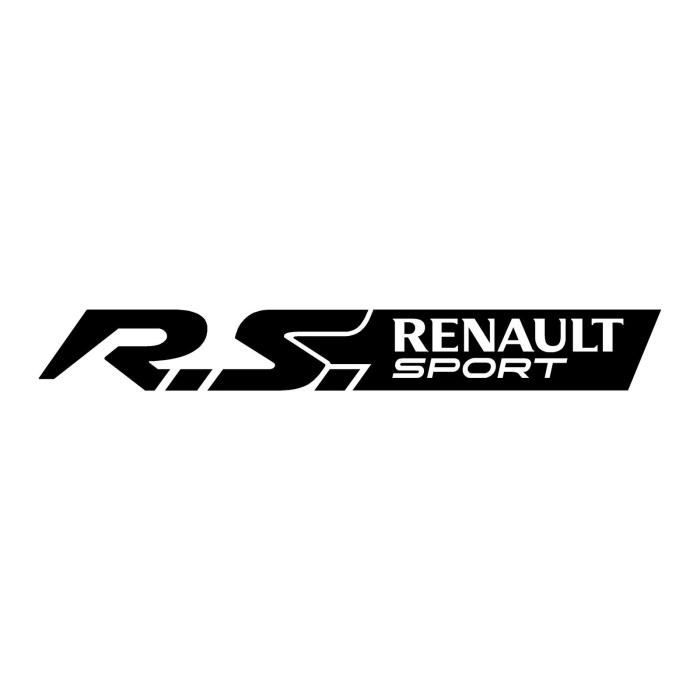 2 Sticker Autocollant RENAULT SPORT RS couleur Noir Clio Twingo Megane Sandero 30 cm - Par MXSPIRIT