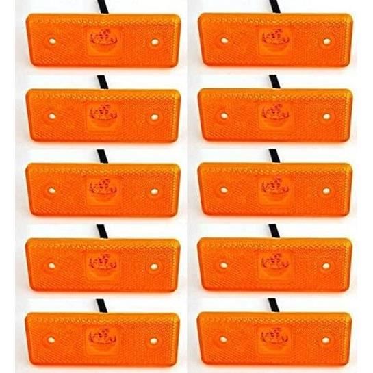 10x Ambre Orange 24V Côté Contour Marqueur Feux 4 Leds Remorque Châssis Camion Caravane