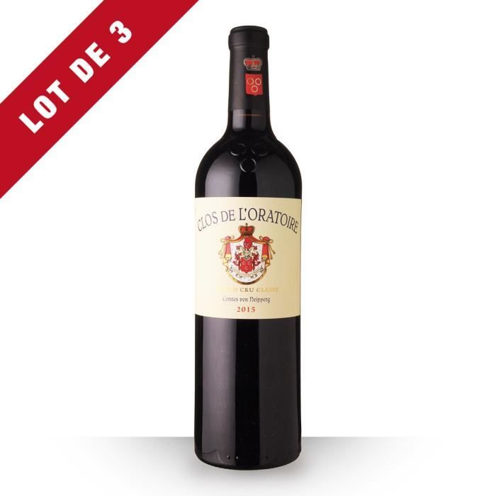 Lot de 3 - Clos de L'oratoire 2015 AOC Saint-Emilion Grand Cru - 3x75cl - Vin Rouge