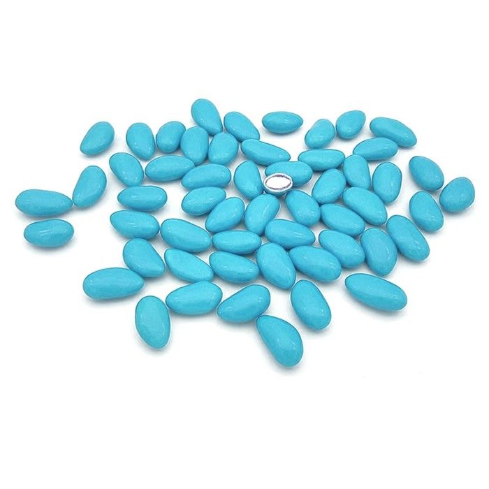 Dragées amandes fines tendres 1kg - Coloris bleu caraïbes - Fabrication française