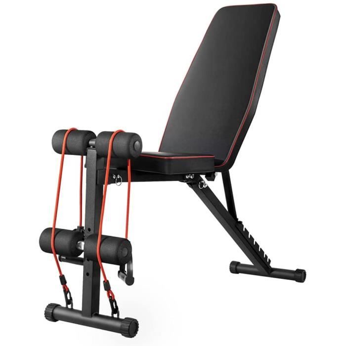 SHIJIANX Banc de Musculation Réglable,Banc de Musculation Pliable avec Couvre-Pied Antidérapant,Banc de Musculation Pliable Inclinab