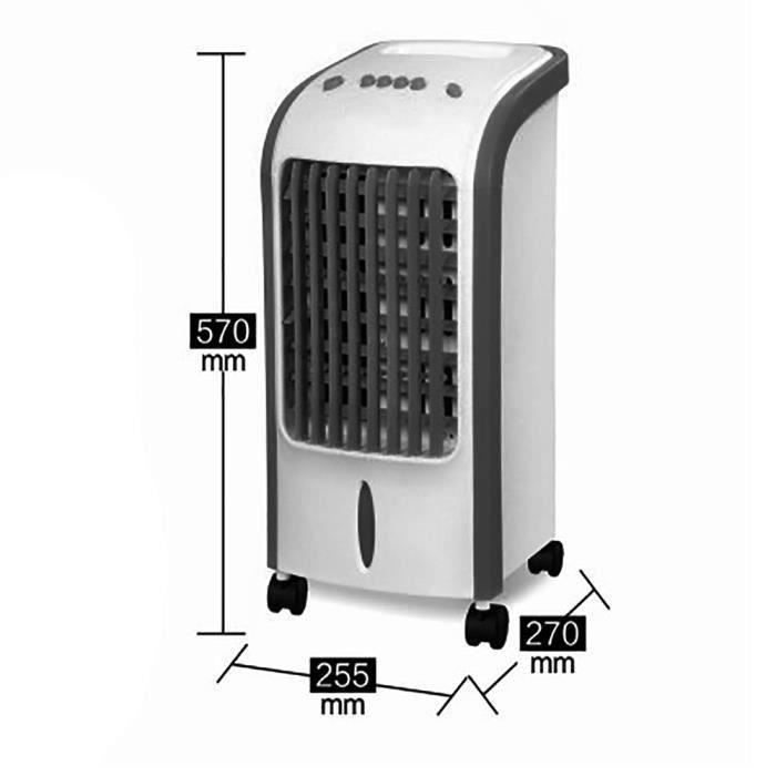 Three Ventilateur Refroidisseur D'air électrique Mobile pour Maison Bureau(Noir)