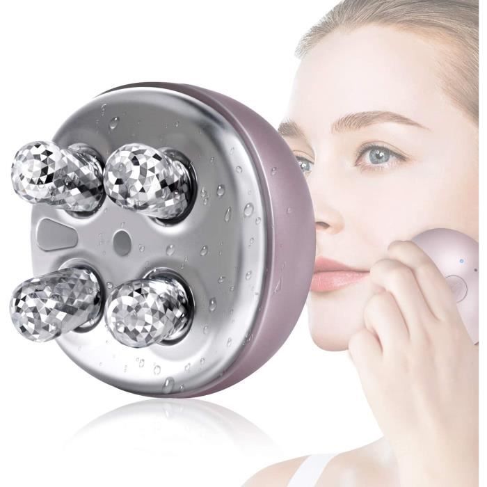 MYCARBON Massage Visage Anti Rides Appareil Visage EMS Microcourant Rouleaux Massage de Beauté Electrique Anti Age Régénération du C
