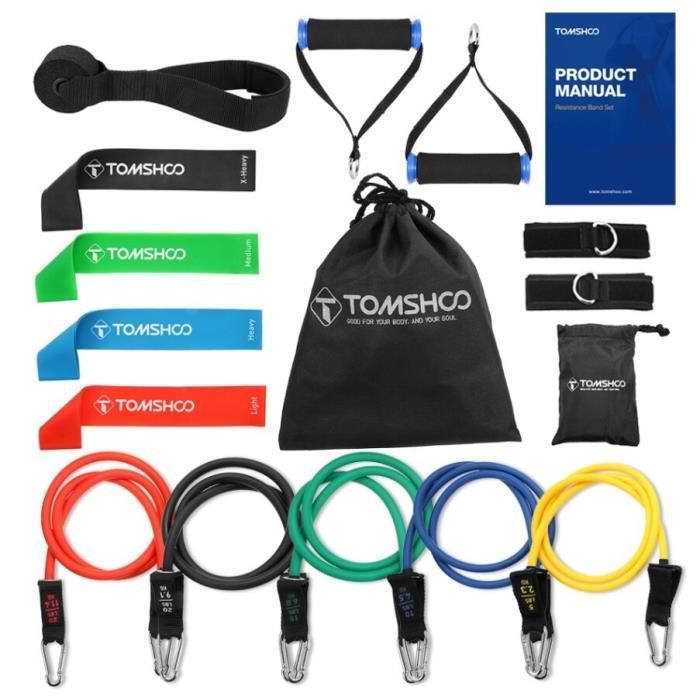 Accessoires Fitness - Musculation,TOMSHOO 17 pièces bandes de résistance kits d'entraînement Fintess exercice bandes - Type Set 1