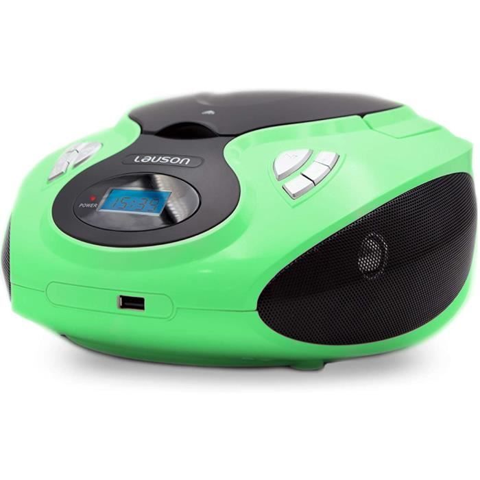 Lauson Boombox Lecteur CD et Radio FM Portable - Radio Stéréo Lecteur USB pour Musique MP3 - Radio Lecteur CD/ MP3 Prise Entrée AUX