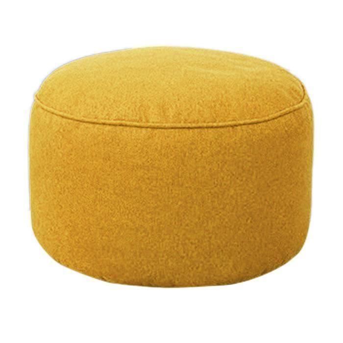 Pouf Canapé Tabouret Rond Couvrir Sacs De Fèves Paresseux de Sofa Coton Couverture Jaune Ve30121