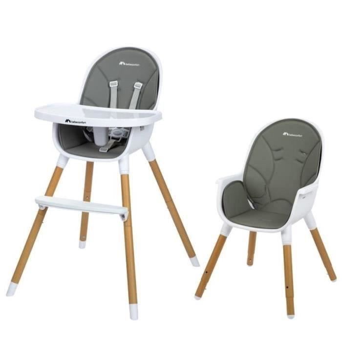 BEBECONFORT Avista Chaise haute bébé 2 en 1, design, évolutive en petite chaise, De 6 mois à 6 ans (30kg), Warm grey