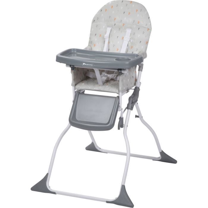 BEBECONFORT Keeny Chaise haute bébé, compacte et pliable, De 6 mois à 3 ans (15kg), Warm grey