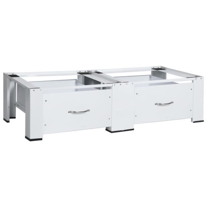 SECHE-LINGE - Socle double pour lave-linge et sèche-linge avec tiroirs Blanc - DIO7380739370210